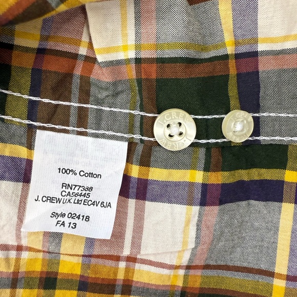 Tailored by J CREW Men’s cotton woven plaid long sleeve shirt | Size Large - Picture 7 of 9